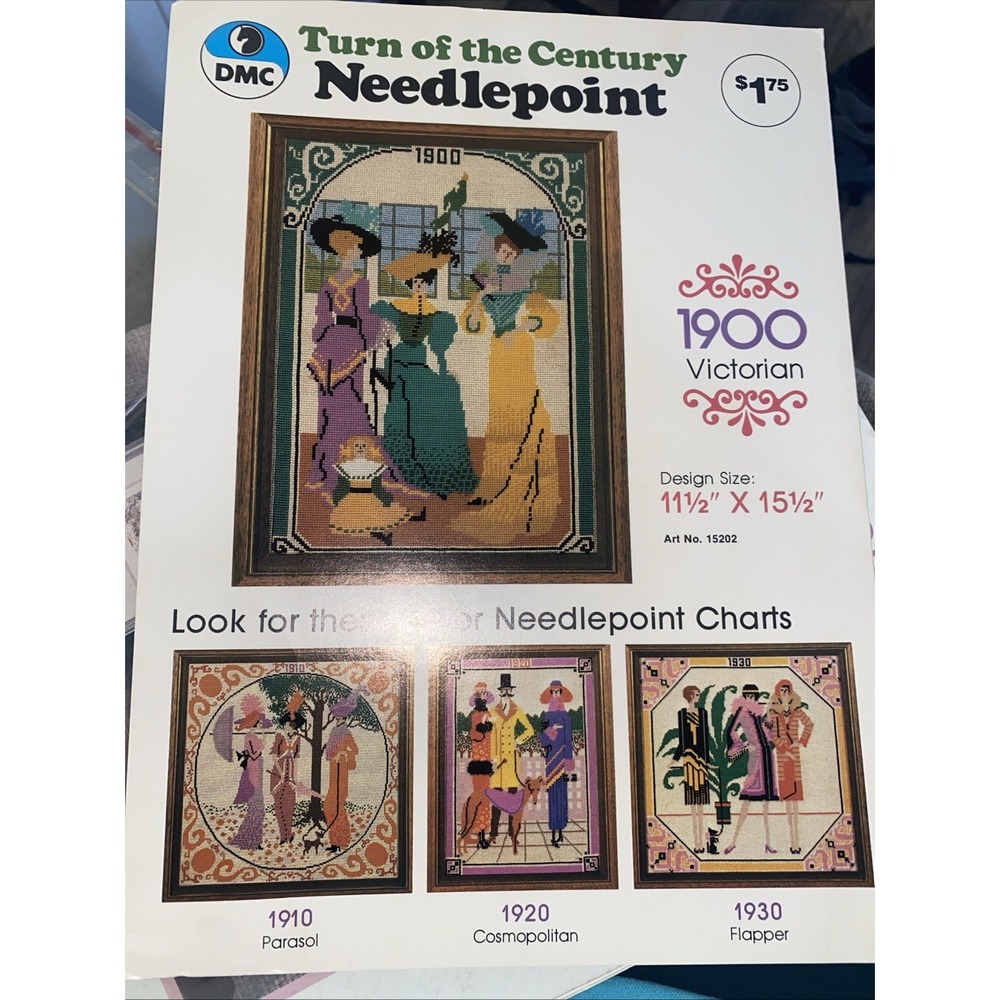 DMC Turn of Century Needlepoint Pattern Victorian Parasol Cosmopolitan 15202